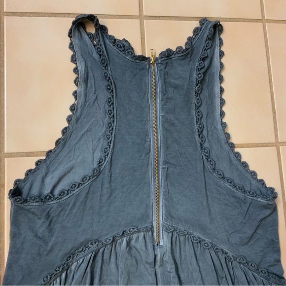 POL Clothing- Sleeveless Racerback  Baby Doll Dress W/ Lace Detail Sz S Blue New - Picture 5 of 6